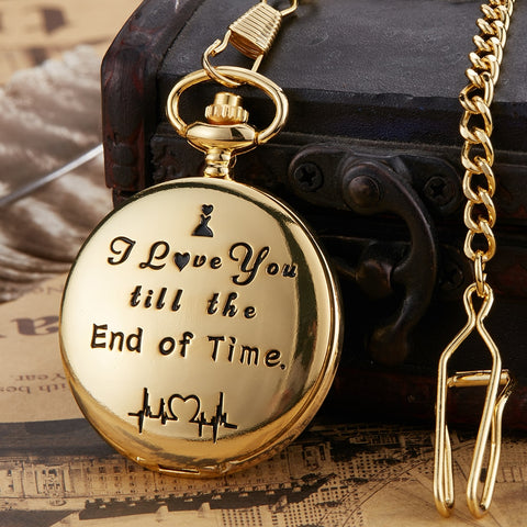 'I LOVE YOU' Pocket Watch In Gift Box